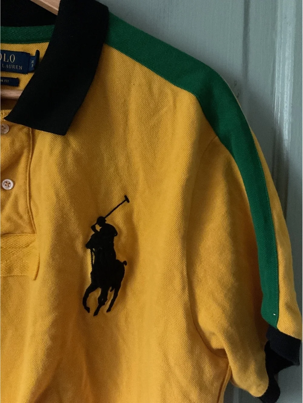 Polo Ralph Lauren Brazil Yellow Polo Shirt Custom Fit XL